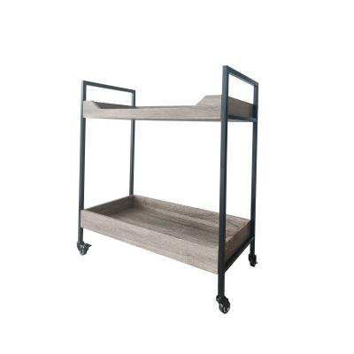 China Sustainable Metal Furniture Wood Top SQUARE Steel Storage Bar Cart Cart for sale