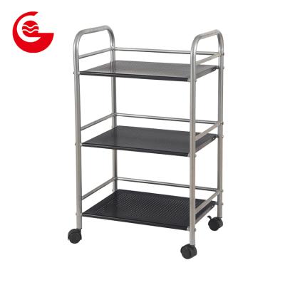 China Modern Metal 3 Tier Stainless Steel Dish Food Furniture Home Desgin Steel Cart for sale