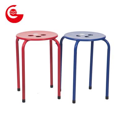 China Cheap Simple Design Home Seat Furniture Metal Plate Stackable Stool for sale