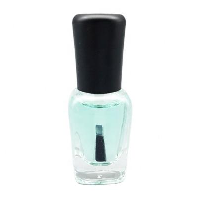 China Square Round 8ml Cosmetic Empty Nail Polish Bottle And Black Cap With Flat Brush for sale