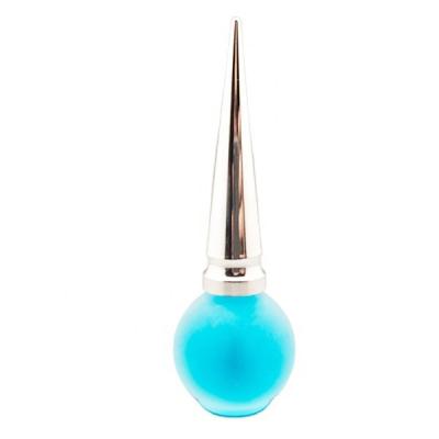 China Cosmetic Empty Frosted Glass Ball Shaped Nail Polish Bottle 15ml With Long Cone Nail Polish Cap Silver And Flat Brush for sale