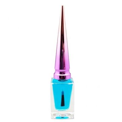 China Cosmetic 10ml fancy square glass empty nail polish bottle with large colorful nail polish cap and brush for sale