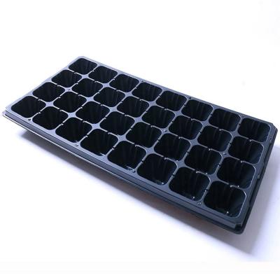 China Growing Vegetables 32 50 72 105 128 200 Black Plastic Hydroponic Cell Seedling Trays Grow Germination Tray for sale