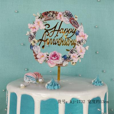 China Hot Sale Party Decoration Party Supplies Cake Decorations Birthday Bride Wedding Happy Birthday Acrylic Cake Topper for sale