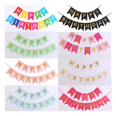 China Multicolor News Banner Happy Birthday Party Decoration Banner 16*12cm News Banner Wholesale Small Size Party Decorations for sale