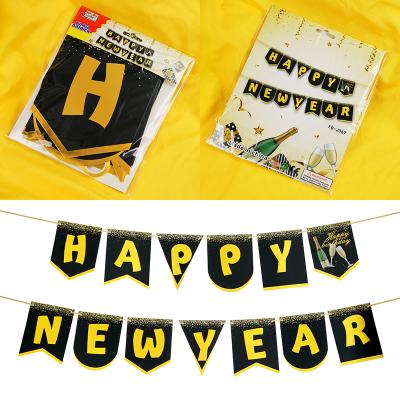 China Amazon Party Banner Wholesale Party Decoration New Year Party Decoration Happy New Year Paper Banner for sale