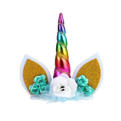 China Party Decoration New Style Unicorn Theme Party Cupcake Topper Kids Party Gift Baby Unicorn Cake Topper for sale