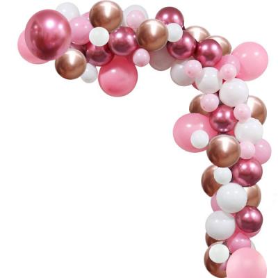 China Party decoration metal NEW rose set gold balloon chain wedding party decoration balloon arch latex balloon for sale