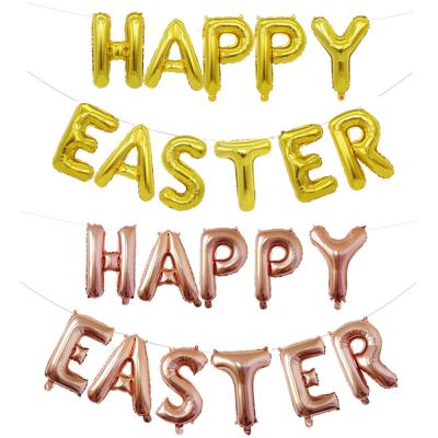 China Hot Selling Amazon Foil Balloon Party Decoration 16inch Letter Foil Balloons For Happy Easter Party Decoration for sale