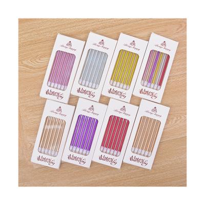 China The OTHER Boxed Birthday Candlesticks Wholesale 6 PCS Long Thin Cake Decorating Gold Pencil Candles for sale