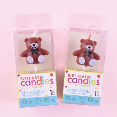 China OTHER New Cute Little Bear Candle Cute Brown Bear Candles Birthday Party Cake Decorating Cake Candles for sale