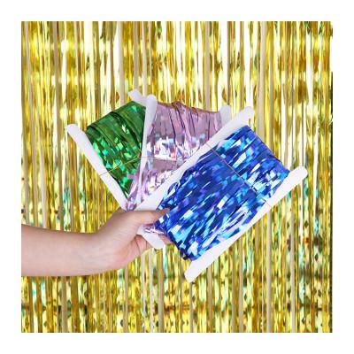 China Wholesale 1*2M Foil Braid Curtain Children's Birthday Background Decoration Wedding Party Decoration Braid Party Decoration for sale