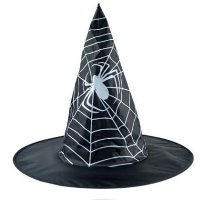 China Party Decoration Halloween Witch Hat Tulle Spider Halloween Witch Hat Nonwoven Halloween Props Decorate Party Supplies for sale