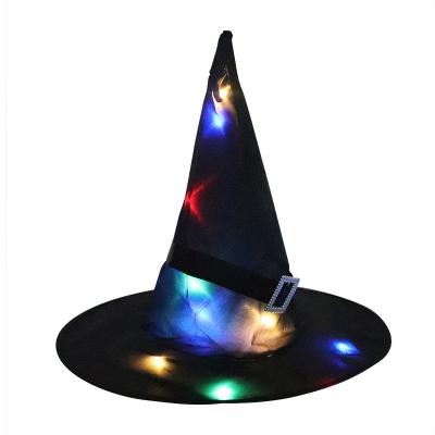 China Party Decoration Party Decoration New Props LED Glow Wizard Witch Hat Halloween Wizard Hat for sale