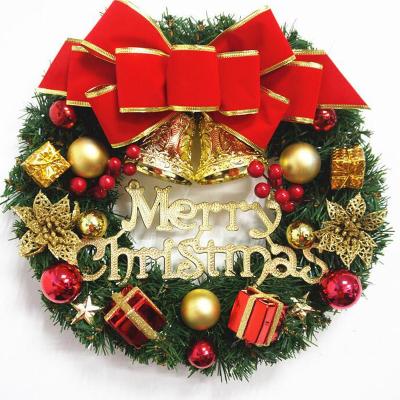 China Party Decoration Amazon Sell Merry Christmas Door Decoration Flower Garland 30cm PVC Materials Merry Christmas Flower Garland for sale