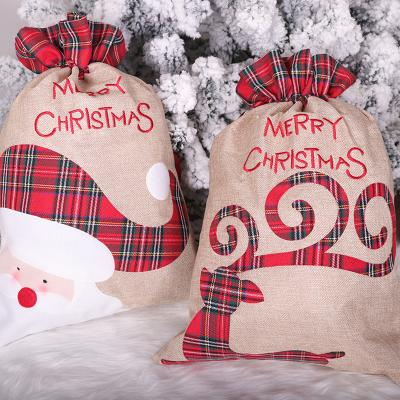 China Christmas Canvas Santa Sack Christmas Decoration Supplies Party Decoration Gift Bag New for sale