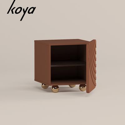 China Small Modern Wooden Nightstand Night Stand Metal Legs Home Bedroom Furniture Modern Bedside Table for sale