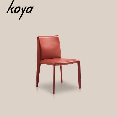 China OEM Modern High Back Dining Chair Comfortable Upholstered Leather Cafe Chair Dining Chair for sale