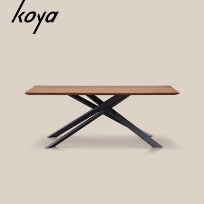 China Modern Wooden Modern MDF Square Wooden Dining Table Restaurant OEM ODM Dining Table Long Table Designs for sale