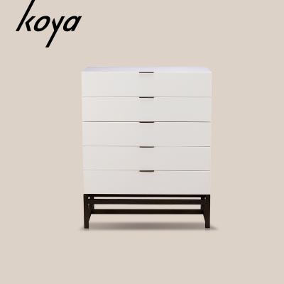 China Living Room Bed Room Furniture Modern White Large Chest 5 Drawer Wood Storage Cabinets for sale