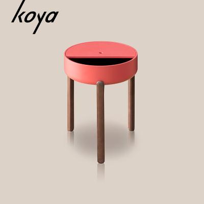 China New Design Solid Wood Storage Base Sofa Side Table Red Wood Storage Around Coffee Sidetable for sale