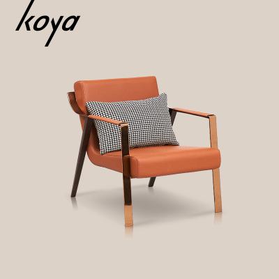 China Modern Luxury Leather Lounge Armchair Seat Armrest Lounge Chair Upholstered Office Hotel Leisure Chair for sale