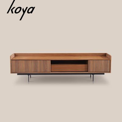 China New Modern Modern Designs Living Room Bedroom TV Stand Set Wooden LCD Walnut TV Stand Cabinet Unit for sale