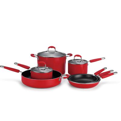 China Amazon Sustainable Hot Selling Aluminum Cookware Set Kitchenware Nonstick Coating Set for sale