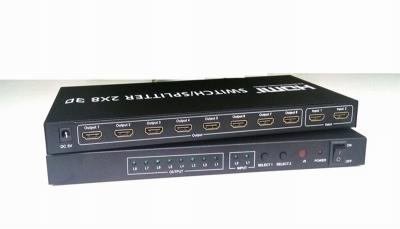 China 2x8 HDMI Switch Splitter With IR Remote Control for sale