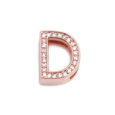 China Exquisite DIY Accessories Alphabet Charms For Jewelry Bracelets Making Zircon Include Cute Slider Charms Alphabet Slide Letter Charms for sale