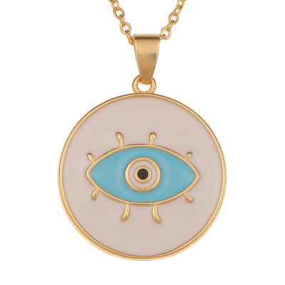 China CLASSIC Custom Fashionable Jewelry Pendant Luxury Necklace Women Eye Layered Necklace Gold Plated for sale