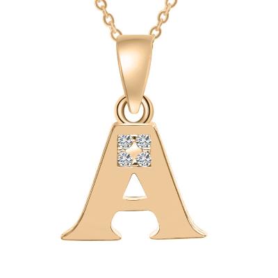 China Wholesale 18k CLASSIC Gold 26 Letter Necklace Initial Alphabet Necklace Pendant Titanium Chain Women Jewe Fashion for sale