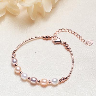 China New CLASSIC hot sale fashionable luxury freshwater charm pearl bracelets jewelry copper chain women bracelet for sale