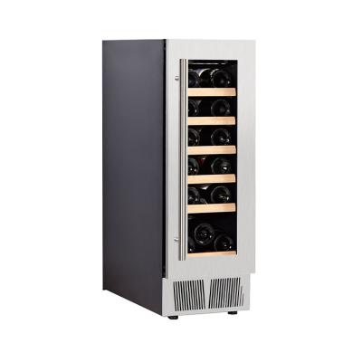 China Full Black Glass Or SS Factory Custom LCD Display Zone 19 Single Bottles Thermoelectric Wine Cooler Fridge Bodega for sale