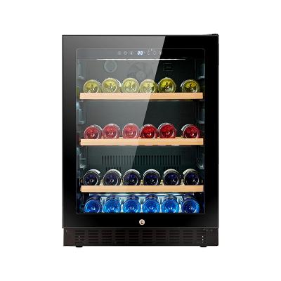 China Hotel Room Mini Bar Cabinet Full Glass Black S/S Black Door Mini Bar Fridge Or Refrigerator for sale