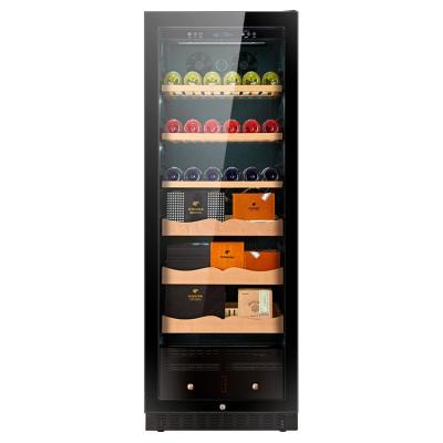 China Full Black Glass Or S/S Functional Black Electric Single Zone Cigar Humidor Best Without The Noise Bodega for sale