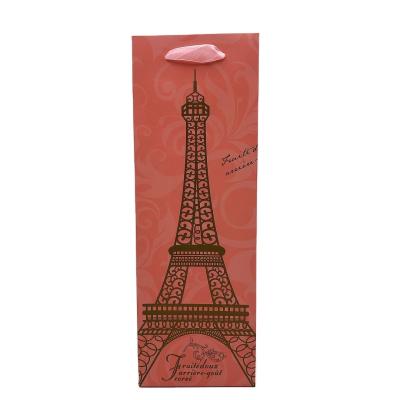 China Good Quality Recyclable Reusable Custom Printed Portable Strong Wine Bags Gift Paper Sack Bags for sale