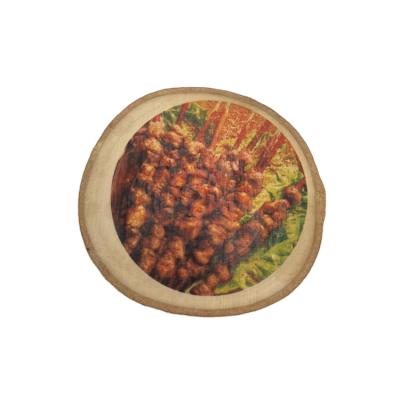 China Wholesale Mug Mats Set Print Round Wood Cork Coaster Eco-Friendly Log Coaster Blank Table for sale