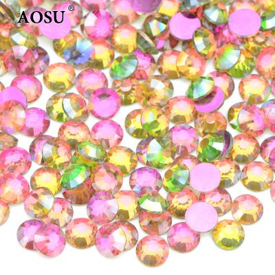 China Good Quality AOSU Flatback Stones Wholesale Crystals Glass Aurora Red Rhinestones For DIY from SS4 SS6 SS16 SS20 ab for sale