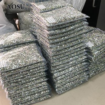 China Wholesale Bulk Bulk Package SS6 SS8 SS10 SS12 SS16 SS20 SS30 Non Hotfix Flatback AOSU Glass Flatback Rhinestones For Nail Art for sale