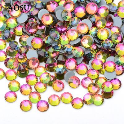 China Bulk Pack Flatback AOSU Wholesale ss4 ss6 ss8 ss20 ss30 ss40 Crystal Strass Glass Hotfix Rhinestones For Clothes for sale