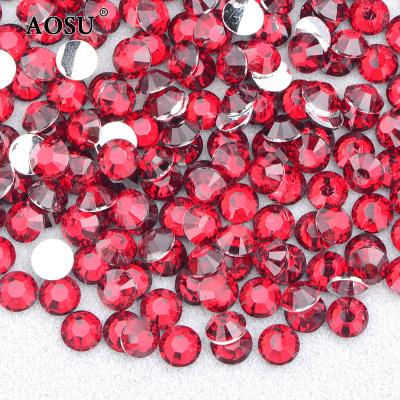 China Hot Sale 2mm 3mm 4mm 5mm 6mm Non Hotfix Resin Crystal Stone Dark Siam Flatback Fake Stone From Flatback AOSU Factory For DIY Bags for sale