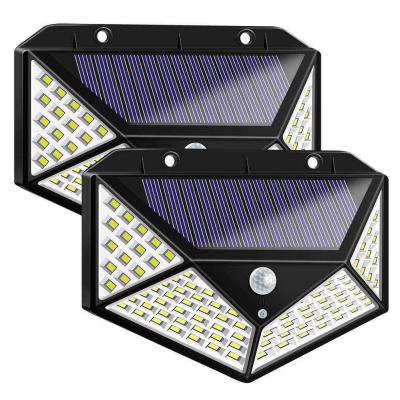 China Luz solar 100LED da parede do sensor de movimento de PIR Solar Led Sensor Light da luz solar exterior impermeável da parede da lâmpada de 4 lados à venda