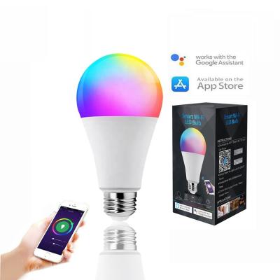 China Alexa And Google Home Amazon Hot Sale OEM ODM Led Bulbs Wholesale Wifi Light Bulb 9W WiFi Smart LED Bulb Lights RGB Lamp for sale