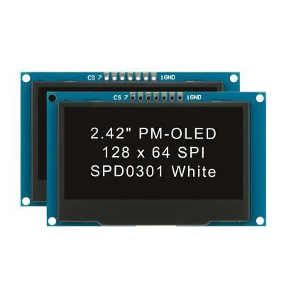 China 2.4/2.42 inch OLED display module with 128x64 resolution, SPI/IIC interface, white/yellow, DC 3-5V 2.42inch for sale