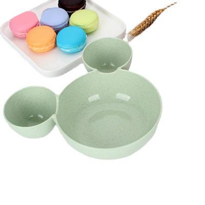 China Dishwasher And Microwave Wheat Disposable Cute Looking Straw Plates Food Grade Dinner Dish For Kids for sale