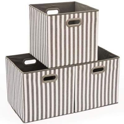 China Durable Oxford Cloth Bins Collapsible Cloth Covered Decorative Waterproof Storage Box for sale