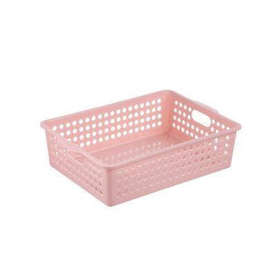 China Rectangle Plastic Material Food Storage Box Home Supplies Office Weave Basket Storage Customized Organizer For Desk for sale