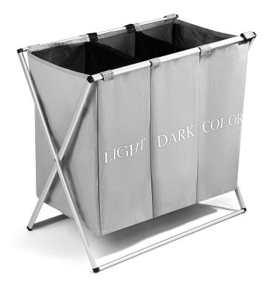 China Waterproof Folding Light Color 9.7 Dark Color Clothes Laundry Hamper Organizer / Tall Storage With Handles for sale