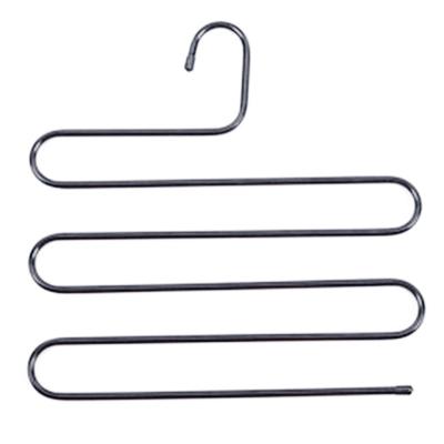 China Modern S-Shape Trouser Hangers Stainless Steel Cabinet Space Saving Trouser Hangers for Trousers Jeans Scarf Hanging for sale